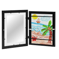 2 Stuks Kinderkunst Frames A4 Voorkant Gaten Kunst Frame voor Kinderen 2 Houten Fotolijsten voor 50 200 Foto's