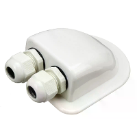 2 Stuks Marine Waterdichte ABS Zonne Dubbele Twin Kabel Invoer Glande Gebogen Kabel Connector Voor Rv Campervan Boot Kab