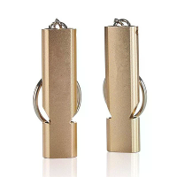 2 Stuks Noodfluitje Aluminium Overlevingsfluitje Lanyard Sleutelhanger Voor Outdoor Kamperen Varen Jagen Vissen