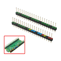 2 Stuks Raspberry Pi Pico Kleurrijke Pinheader 20 Pinnen 2.54Mm Afstand Vergulde Pinnen Snelle Pin Identificatie Gemakke