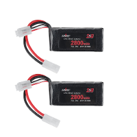 2 Stuks URUAV 7.4V 2800mAh 25C 2S LiPo batterij Kleine Tamiya Plug voor RC auto