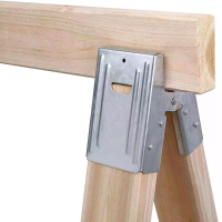 2 Stuks Zware Werkbankhaakjes voor 2x4 L prefab Gegalvaniseerd staal DIY Zaagpaal Kit voor Aangepaste Werkbank Houtbewer