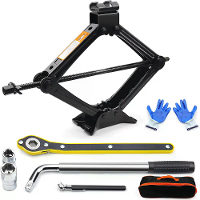 2 Ton Auto Krik Set Bandenlichter Gereedschap Kit Universele Auto Nood Gereedschap Kit met Kabel Sleutel Schaar Krik