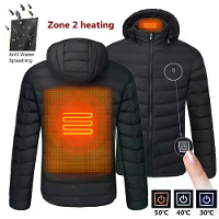 2 Zone Elektrisch Verwarmd Jack Winter Intelligente USB Oplaadbare Verwarmde Katoenen Jas Motor Winter Slim Jack