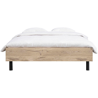 20% Korting   Leen Bakker   Bed Nova Comfort Eikenkleur 180x200cm   Bedden   Bruin   Spaanplaat