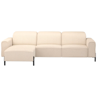 20% Korting   Leen Bakker   Hoekbank Dave Links   Stof   Crème   172x275x79 Cm