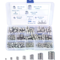 200 Stuks 304 Roestvrij Staal Draadinsets Verdelingsset M3 M4 M5 M6 M8 M10 M12 Helix Spiraal Metreische Draadinbraak Rep