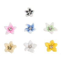 20Pcs Ceramic Lily Clear Rhinestone 3d Nail Art Tips Diy Decorations