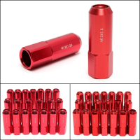20Pcs Red M12x1.25/M12x1.5 60Mm Wheel Extended Lug Nut Aluminum Alloy