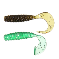20Pcs Silicone Fishing Worm Luminous Lures Soft Bait Bass Lures