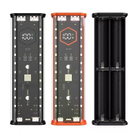 21700 Batterijopslagdoos 4 Slots DIY Powerbank Doos voor 21700 Oplader Dubbele USB uitgang Type C Ingang Accuhouder Case