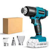 21V Draadloze Oplaadbare Heetluchthandgun Verstelbare Temperatuur 550℃ Compatibel met Accu's voor Power Tools Inclusief