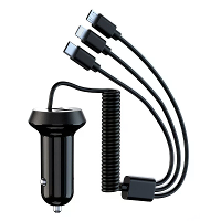 230W Auto Snellader Adapter USB C 5 poorts Opladen met 3 in 1 Kabel voor iPhone 14 Pro Max 13 12 voor Samsung Galaxy S23
