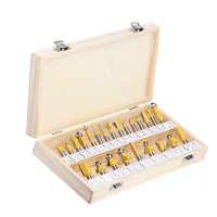 24 Delige 8 mm schacht router bit set houtbewerking gereedschappen met houten opbergdoos professionele kwaliteit schone