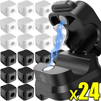 24 Stuks Magnetische Kabelhouder Vierkante Kabelorganisatie Mini Magnetische Kabelclips Zelfklevend Verstelbare Kabelhou
