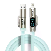 240W 4 in 1 vloeibare silicone kabel USB A/Type C naar iP/Type C kabel met LED digitaal display snelladen gegevensoverdr