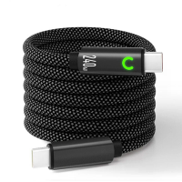 240W Type C naar Type C automatisch magneetachtige adsorptie kabel snelladen gegevensoverdracht koperen kern draad 1M/2M