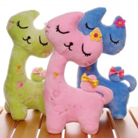 24Cm Plush Stuffed Toy Colorful Cat Doll Decoration