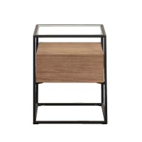 Op=Op | Leen Bakker   Bijzettafel Michel   43x43x45 Cm   MDF   Bruin