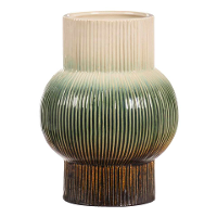 Leen Bakker   Vaas Olivia   Groen   18xØ13 Cm   Keramiek   Groen#Multikleur