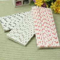 25Pcs Colorful Paper Drinking Skull Straws Party Wedding