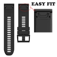 26Mm Silicone Replacement Strap Watch Band For Garmin Fenix 3/fenix 3 Hr/fenix 5x