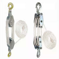 270° Draaibare touwpulley blok zinklegering haak handbediende kraan zware polyethyleen touwpulley hijsapparaat handmatig