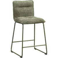 Leen Bakker   Barkruk Stella   Stof/Staal   Groen   46x55x95 Cm