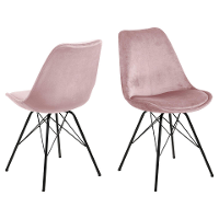 Leen Bakker   Eetkamerstoel Bonn (2 Stuks)   Velvet   Oud   Metaal/Velvet   Roze   54x48.5X85.5 Cm