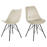 Leen Bakker   Eetkamerstoel Bonn (2 Stuks)   Velvet   Zand   Metaal/Velvet   Bruin   54x48.5X85.5 Cm