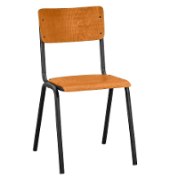 Leen Bakker   Eetkamerstoel Oscar   Hout   Bruin/zwart   Metaal/Hout   Zwart#Bruin   53x46x80 Cm