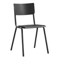 Leen Bakker   Eetkamerstoel Oscar   Hout   Metaal/Hout   Zwart   53x46x80 Cm