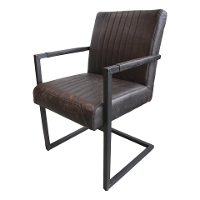 2E halve prijs   Leen Bakker   Hsm Collection Eetkamerstoel Texas Yachtleder Espresso   Stoelen   Zwart   Metaal Leder   Hsm Collection