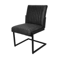 2E halve prijs   Leen Bakker   Hsm Eetkamer Stoel Texas Leder Grafiet   Stoelen   Grijs   Metaal Leder   Hsm Collection