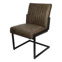 2E halve prijs   Leen Bakker   Hsm Eetkamerstoel Texas Yachtleder Legergroen   Stoelen   Groen   Metaal Leder   Hsm Collection