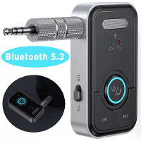 2In1 Bluetooth 5.3 Audio Ontvangerzender Auto Stereo Draadloze Adapter Handsfree 3.5Mm AUX Jack voor Hoofdtelefoon Luids