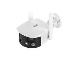 2K 4MP Dual Lens Panoramische WIFI Camera RJ 45 180° Brede Kijkhoek AI Human Detection IR Kleuren Nachtzicht Tweeweg Aud