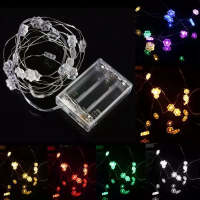 2M 18 LED Hexagonale Bloem Batterij Bediende Kerstverlichting Slinger Party Bruiloft Decoratie