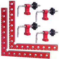 2PCS 180mm x 180mm 90 Graden Hoekklemmen Positionerings Vierkanten MM/Inch Schaal Aluminium Legering Houtbewerking Timme