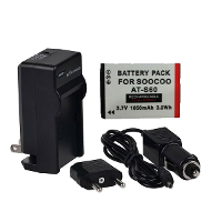 2PCS 3.7V 1050mAh 3.9Wh Rechargeable Camera Battery With Charger For SOOCOO AT S60 S70 S60B Action Camera