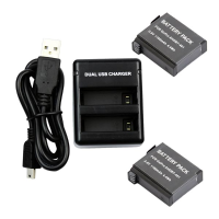 2Pcs Ahdbt 401 3.8V 1160mah Battery And Usb Dual Charger For Gopro Hero 4