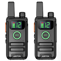 2Pcs AIRITON AI D1 Walkietalkies UHF 400 470MHz Dual PTT Ultra Slim Type C Oplaadbare LED DisplayVOX Draadloze Frequenti