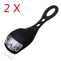 2Pcs Black Bicycle Bike Light Waterproof Silicone Led Flashlight