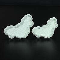 2Pcs Heart Lace Plunger Cutter Cake Sugarcraft Decorating Tool Mould