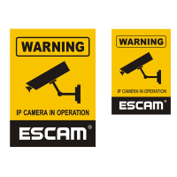 2Pcs/Lot ESCAM 12x18cm 10x14.5Cm Monitoring Security Camera CCTV Waterproof Warning Sign Sticker
