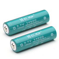 2Pcs Meco 3.7V 1200mah Rechargeable 14500 Li Ion Battery