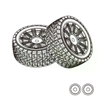 2PCS MJX 1/14 14303 RC auto Originele Onderdelen 1415A2 14303 Rubberbanden 1415B2 14302 TPR banden