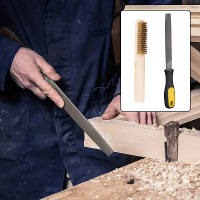 2PCS Platte Vileine Stevige Stalen Dubbele Snede Deburr Gereedschap Anti Slip Grip voor Het Slijpen en Ontbramen van Ger