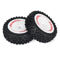 2PCS Wltoys 124008 1/12 RC Auto Onderdelen Voor/Achter Banden Wielen Gelijmd Voertuigmodellen Reserve Onderdelen 2726/27