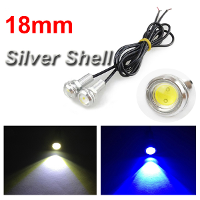 2X 18mm 1.5W Led Eagle Eyes Car Daytime Running Lights Fog Reverse Lights Silver Shell